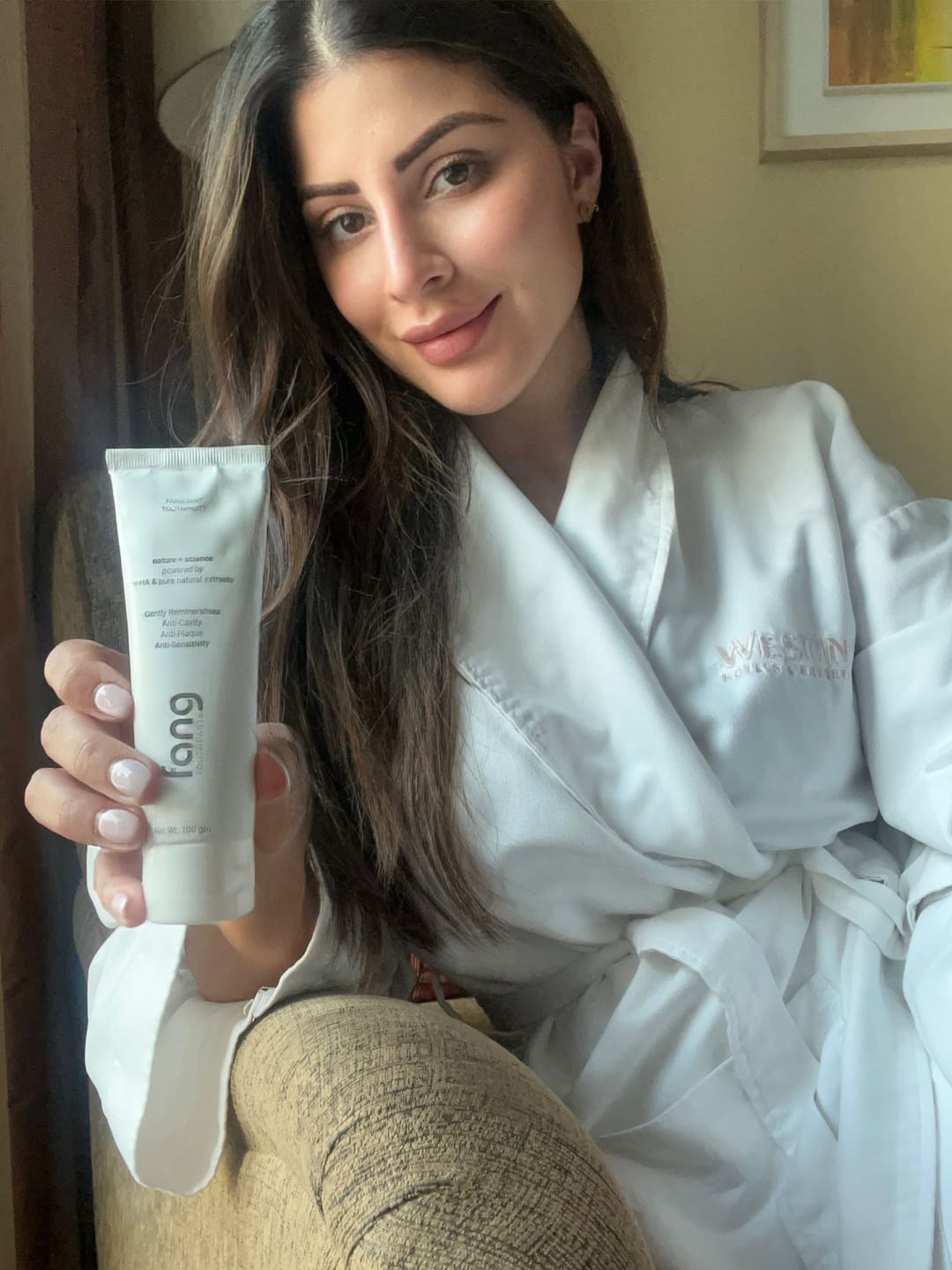 Customer photo review of whitening+enamel health nano hydroxyapatite premium toothpaste