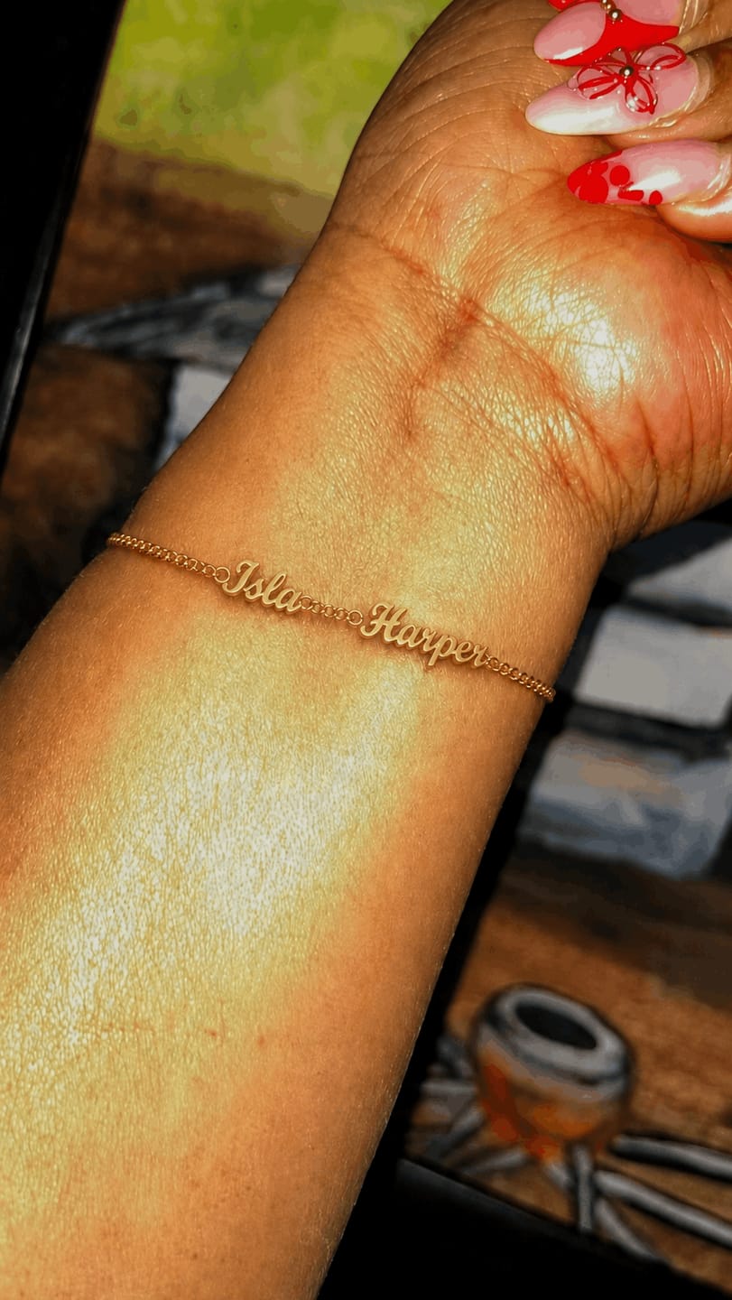 Customer photo review of Custom Name Bracelet