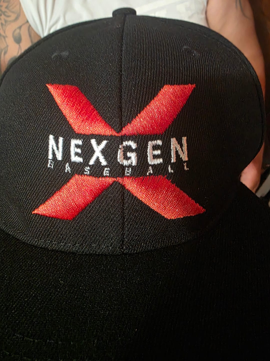 Customer photo review of Custom Black 3D Puff Embroidery Flat Embroidery Casual Sport Baseball Cap
