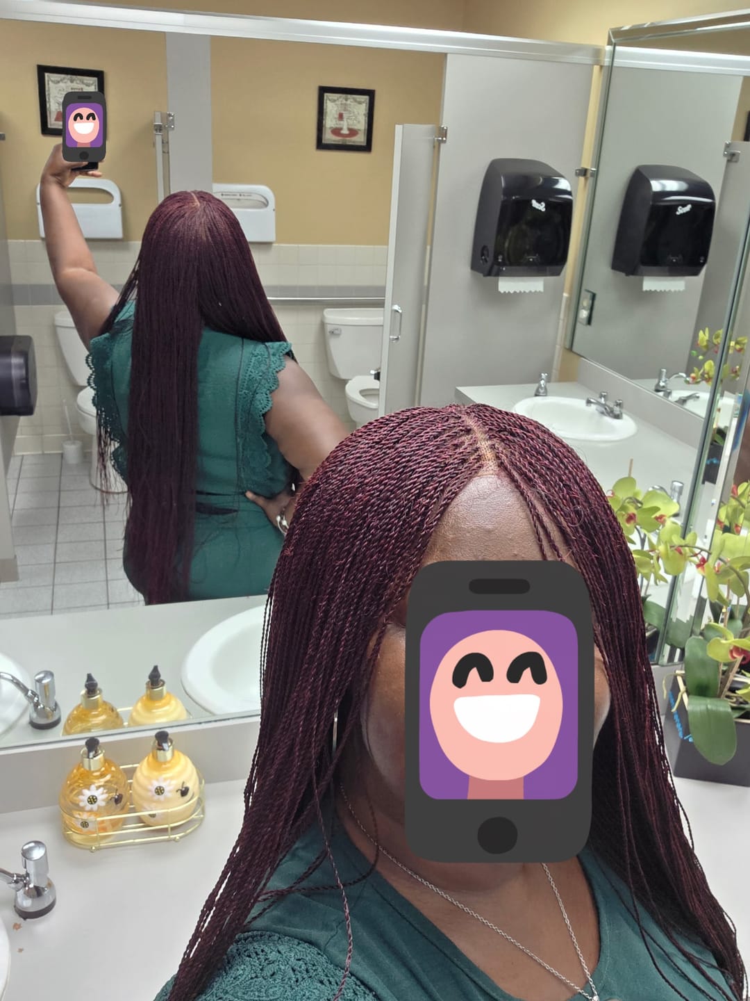 Customer photo review of Mica - Micro Senegalese Twist Pre Bleached Swiss HD Full Lace Knotless Braids Wig 799 Strands