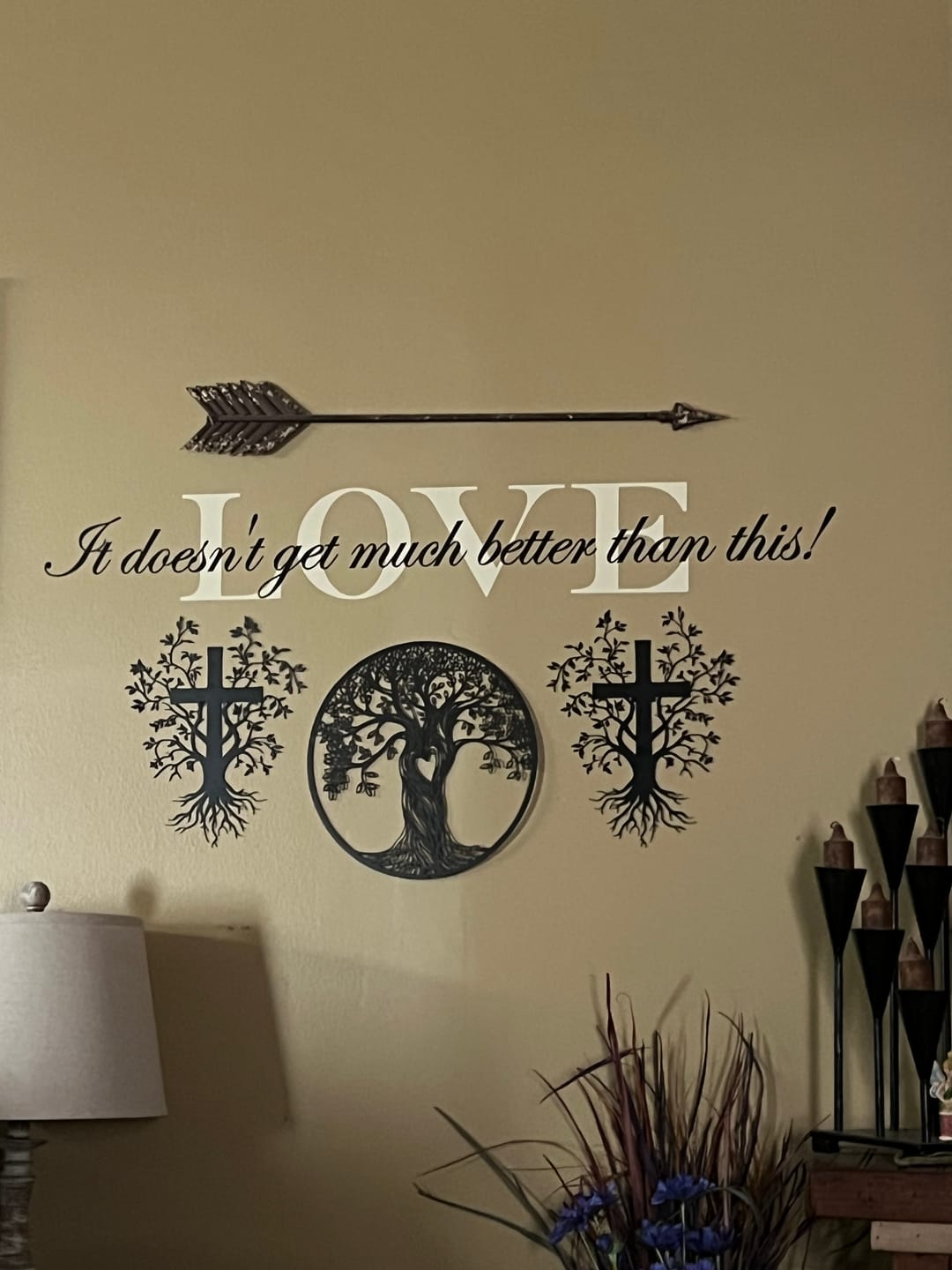Customer photo review of Christianartworkshop Daily Faith Reminder Metal Wall Decor: Cross Tree for Spiritual Living