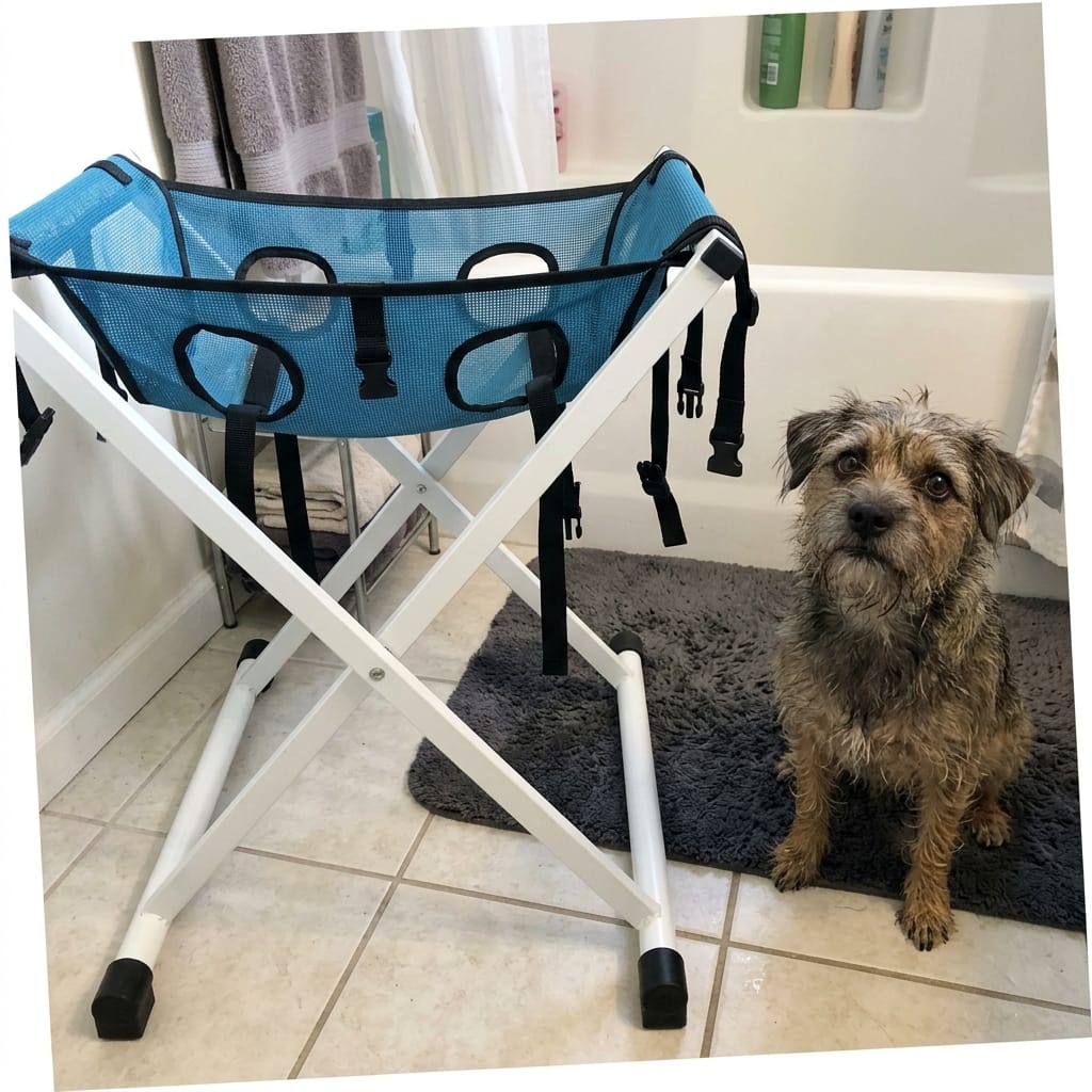 Customer photo review of Pawrelia™ Grooming Hammock Stand