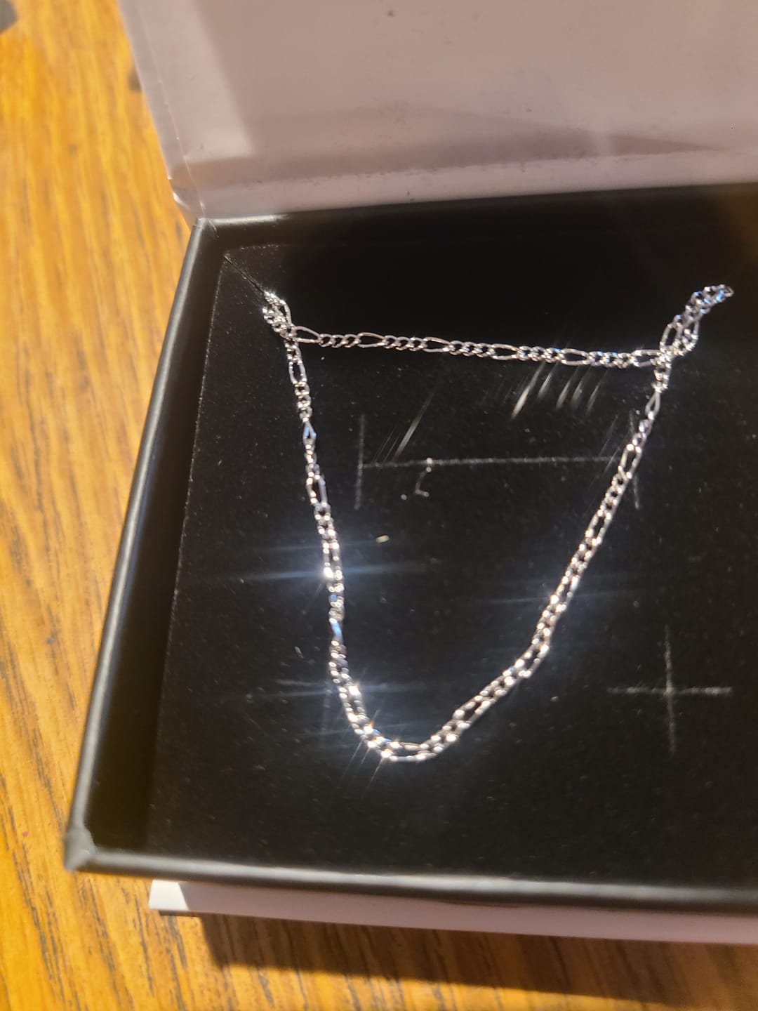 Customer photo review of Victoria 18k White Gold Plated Stacking Necklace Chain