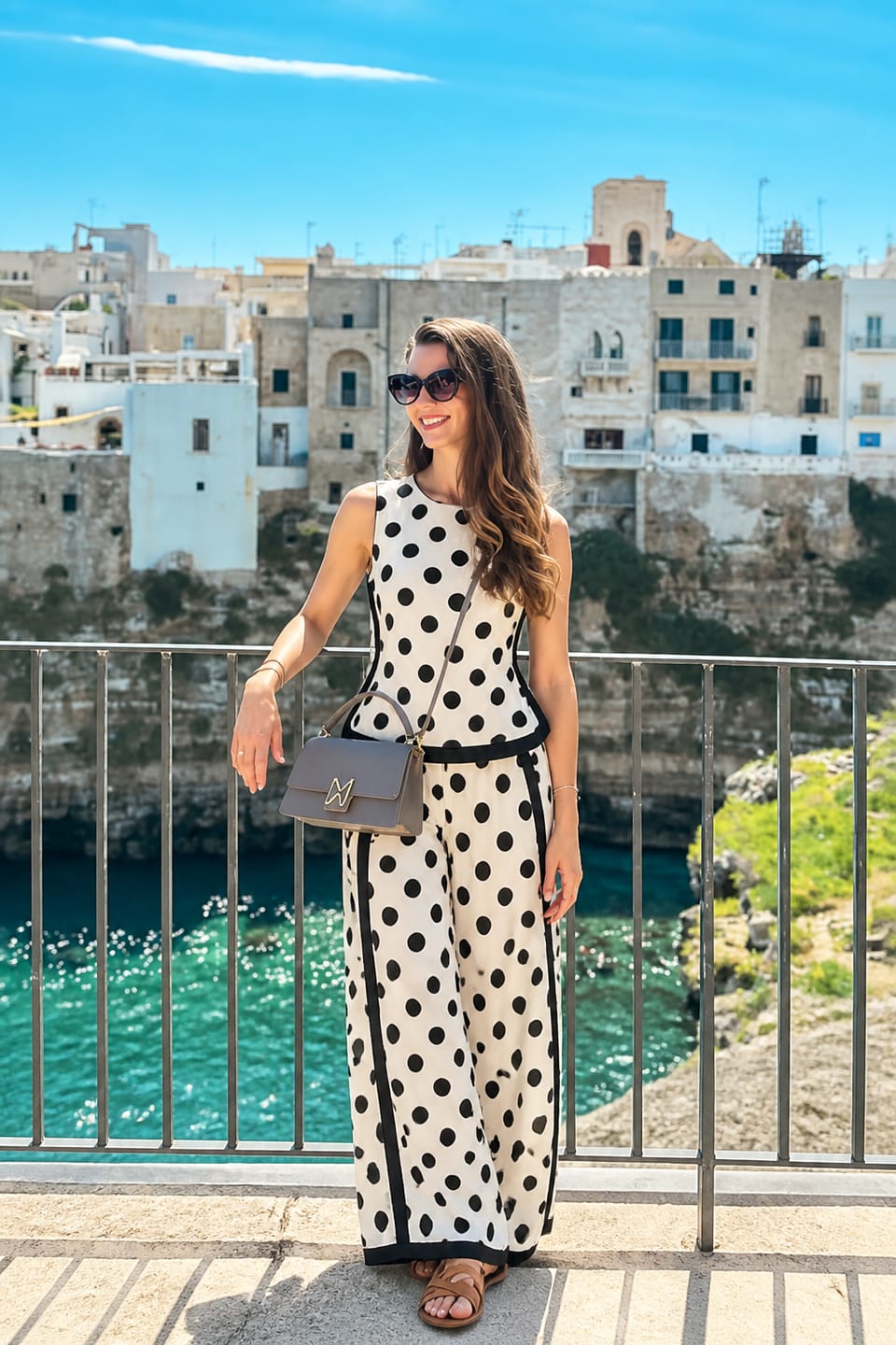 Customer photo review of Polka Dot Contrast Color Sleeveless Round-neck Tank Top