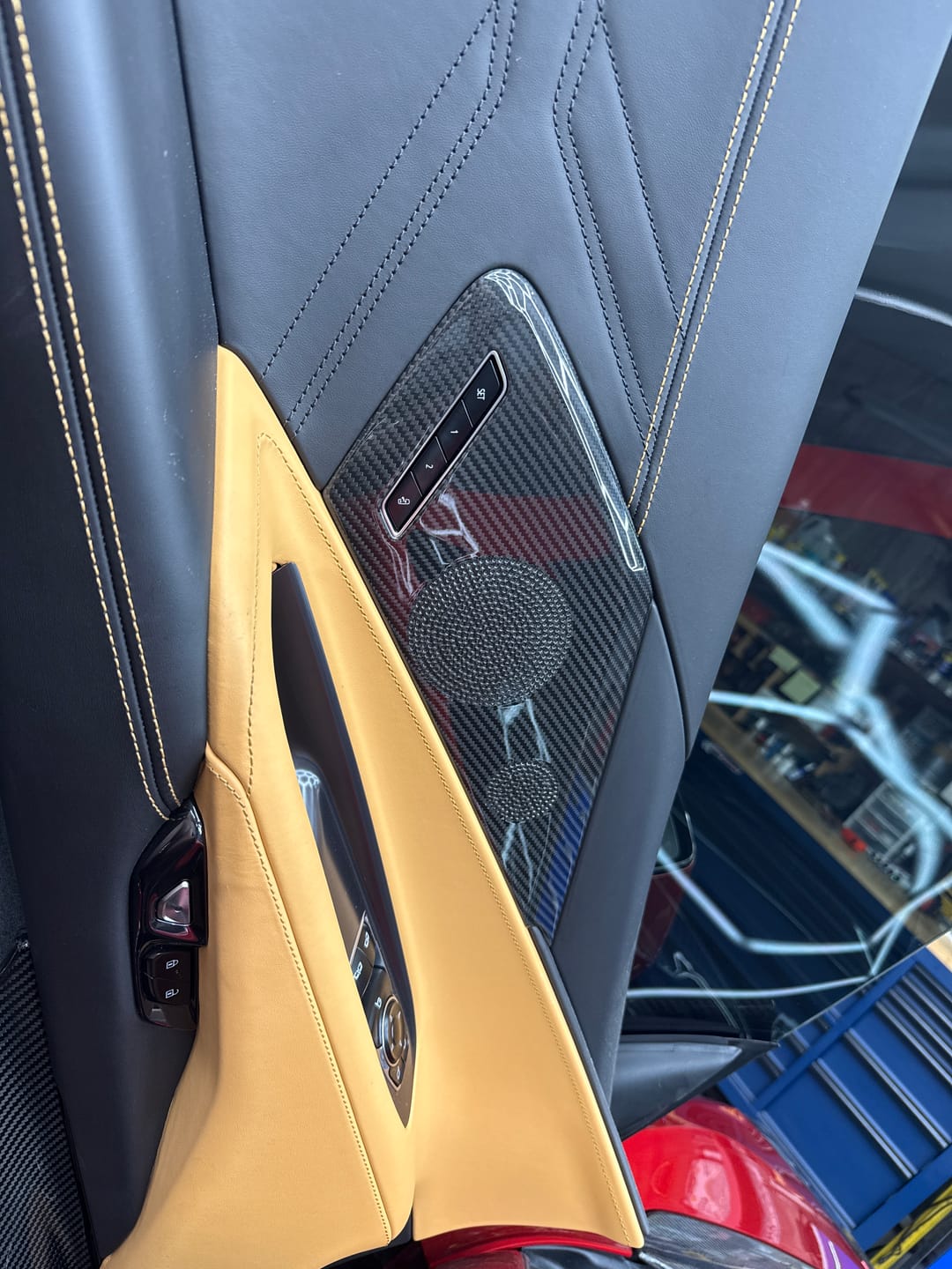 Customer photo review of Corvette C8 DRY CARBON FIBER Door Speaker Cover