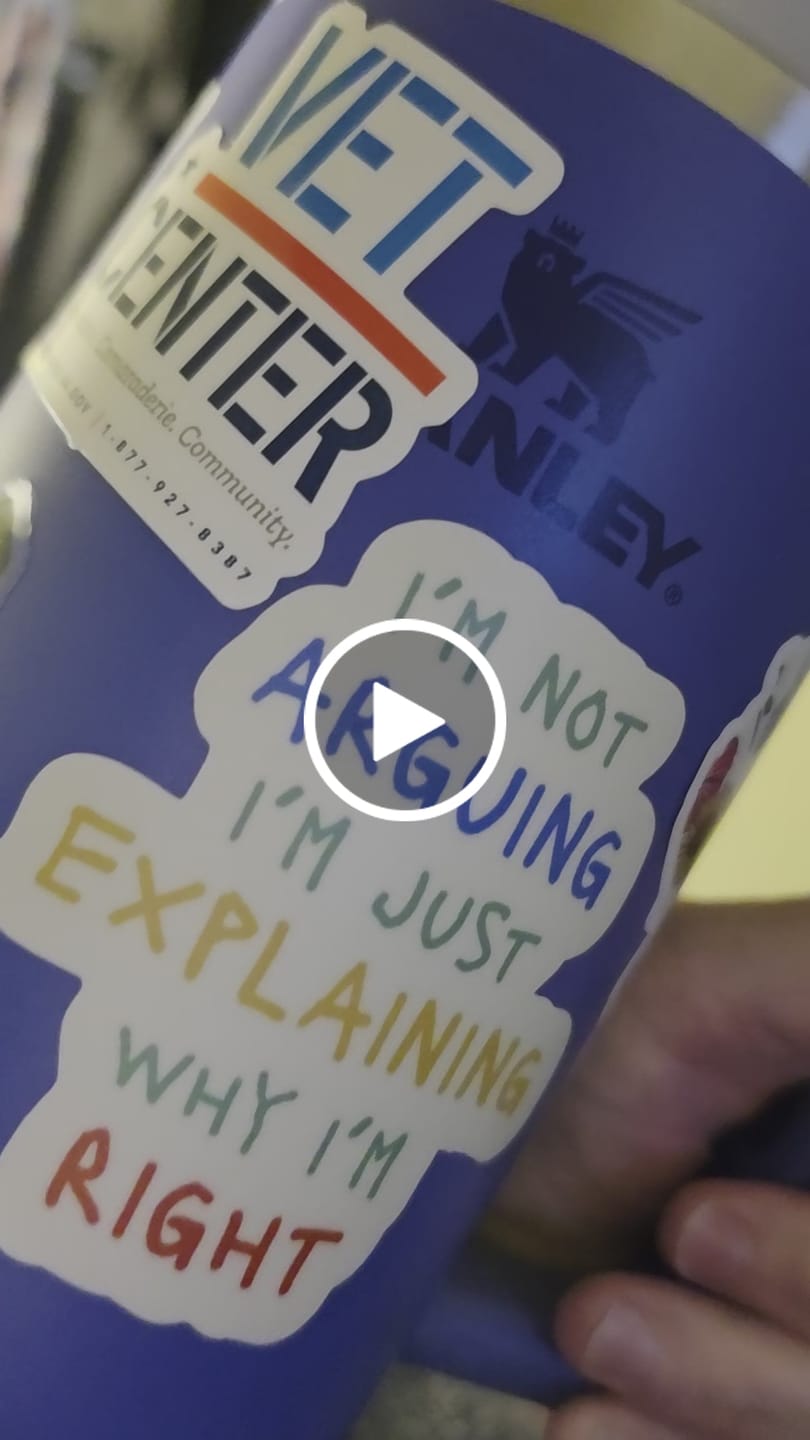 Customer video review of "I'm not arguing I'm just explaining why I'm right" sticker