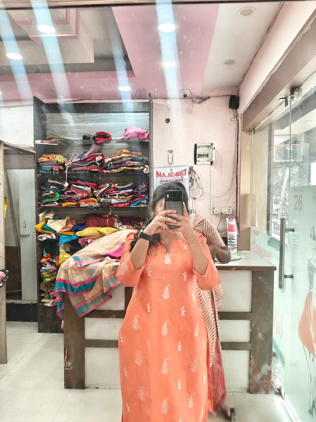 Customer photo review of Banarasi Chanderi Silk Chikankari Work Unstitched Suit With Chanderi Silk Work Dupatta.