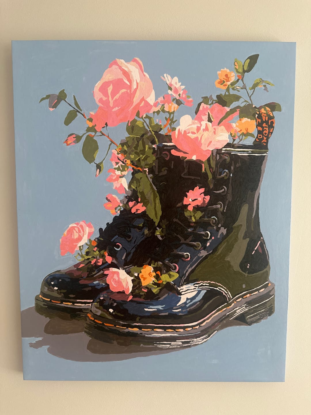 Customer photo review of Wildflowers in Boots | Paint by Number