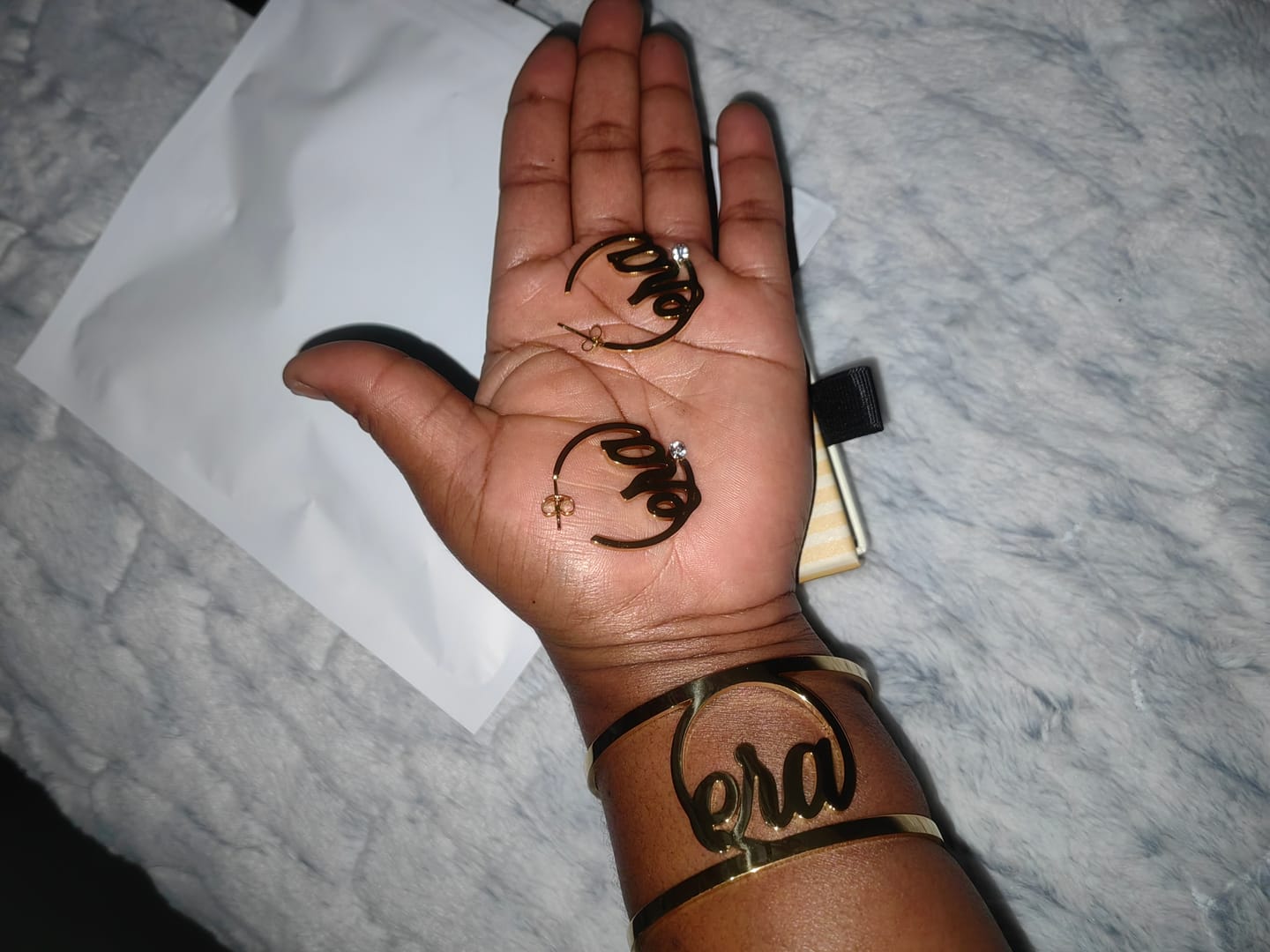 Customer photo review of Mini Era Logo Studs