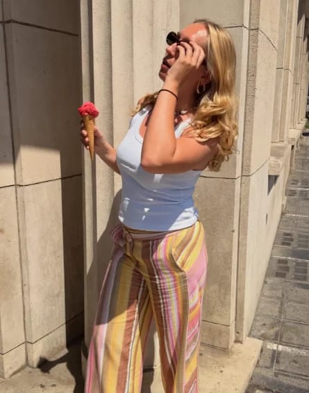 Customer photo review of Eleanor Wide Leg Palazzo Pants