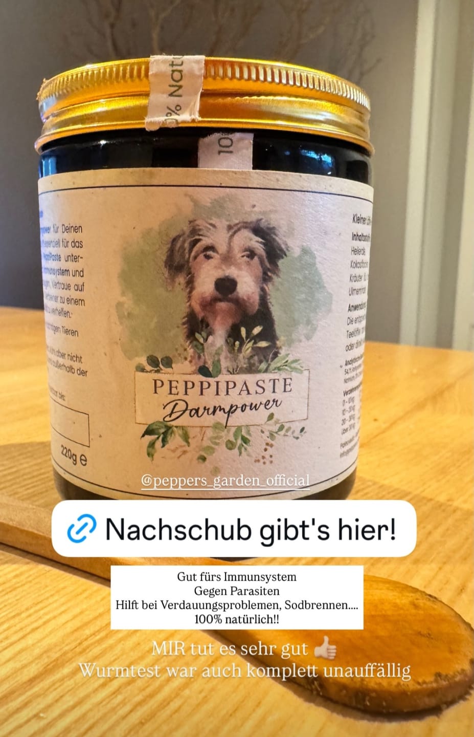 Customer photo review of PeppiPaste - Darmpower | Natürliche Darmpflege für Hunde | 220g