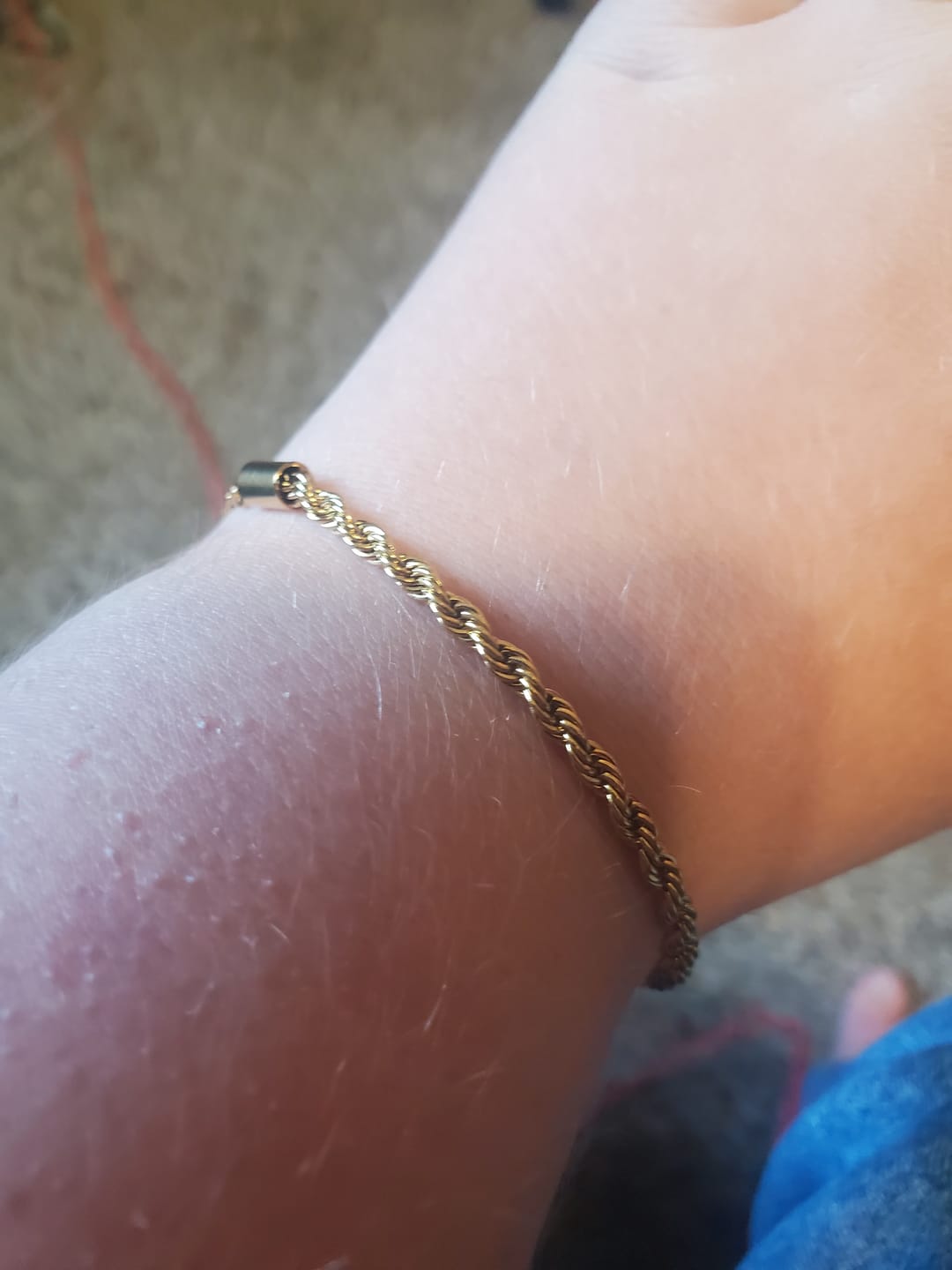 Customer photo review of Twisted 18K Gold Bracelet