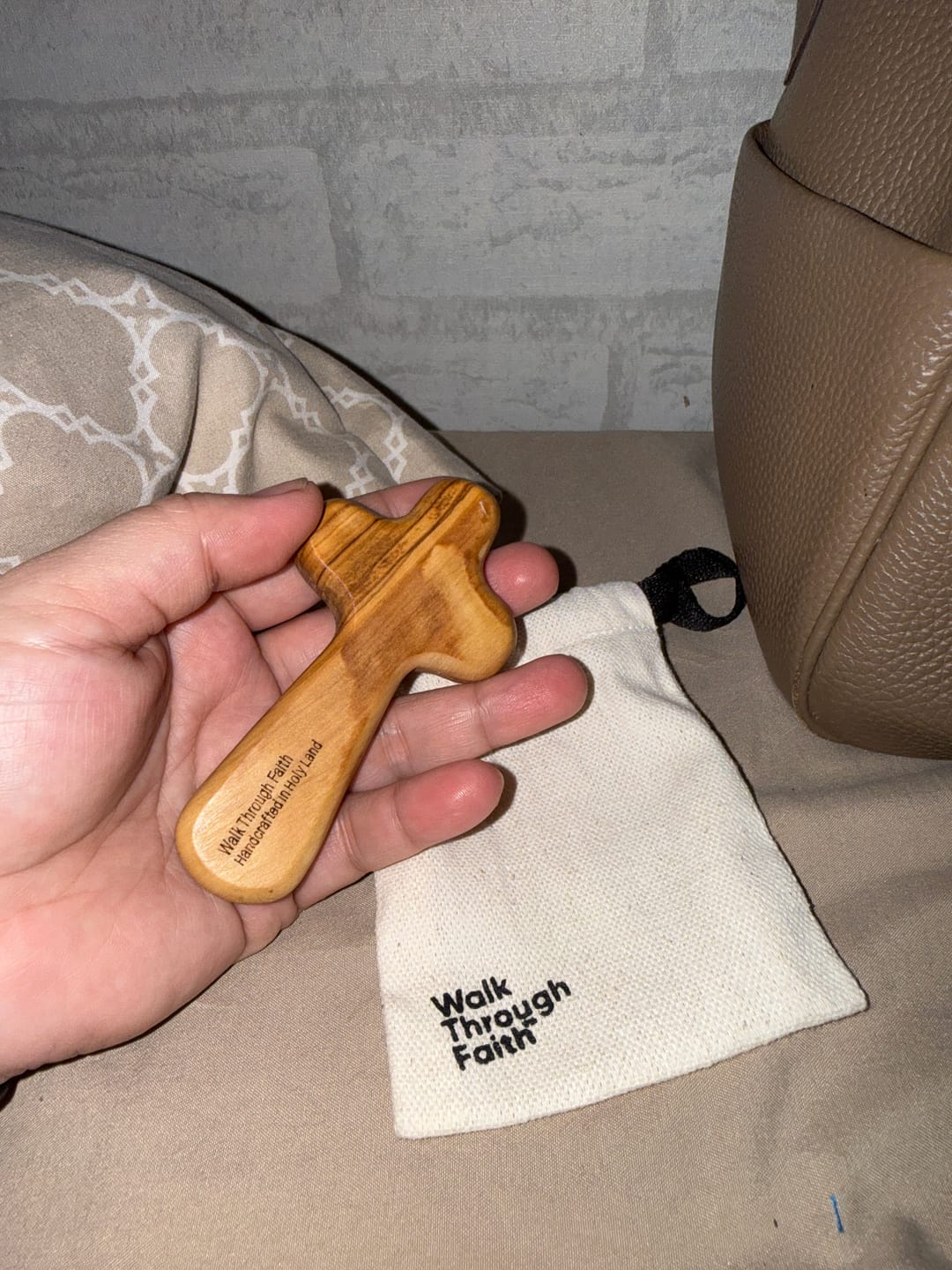 Customer photo review of COMFORT CROSS MADE IN HOLY LAND + FREE PRAYER CARDS (Limited Time Only)