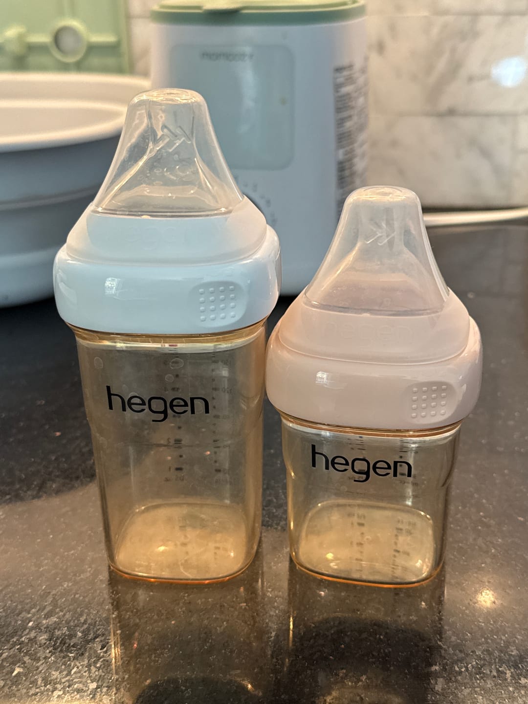 Customer photo review of Hegen PCTO™ 150ml/5oz Feeding Bottle PPSU PINK 2-Pack with 2 x Slow Flow Nipple (1 to 3 months)