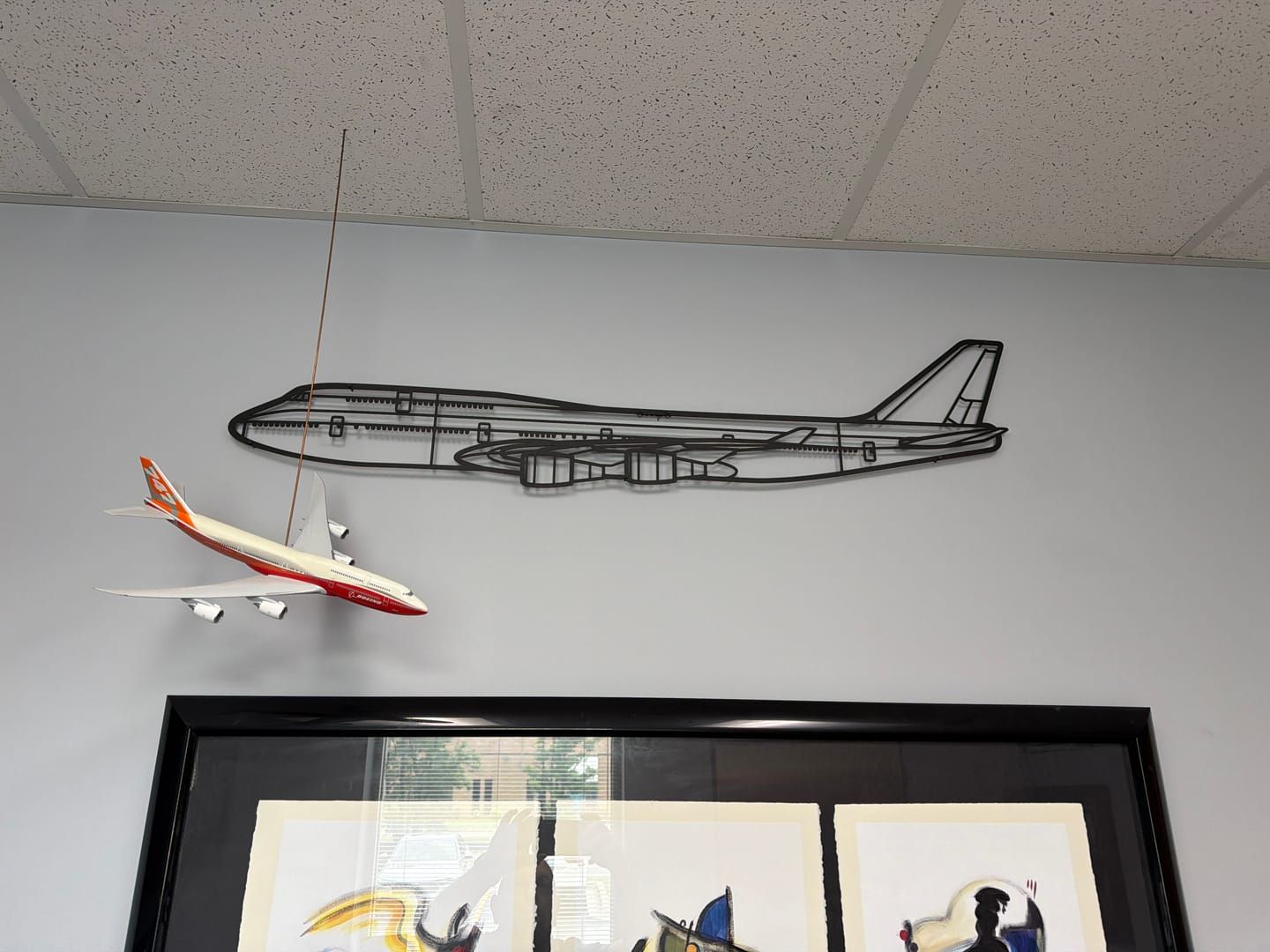 Customer photo review of 747-800 Silhouette Metal Wall Art