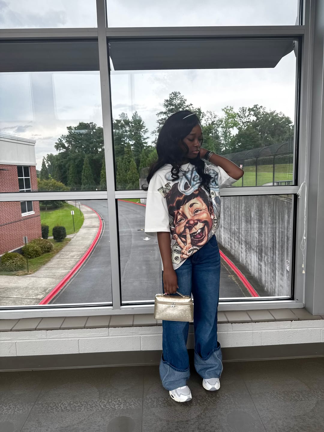 Customer photo review of Iced Out Money Parody Boxy Tee-584