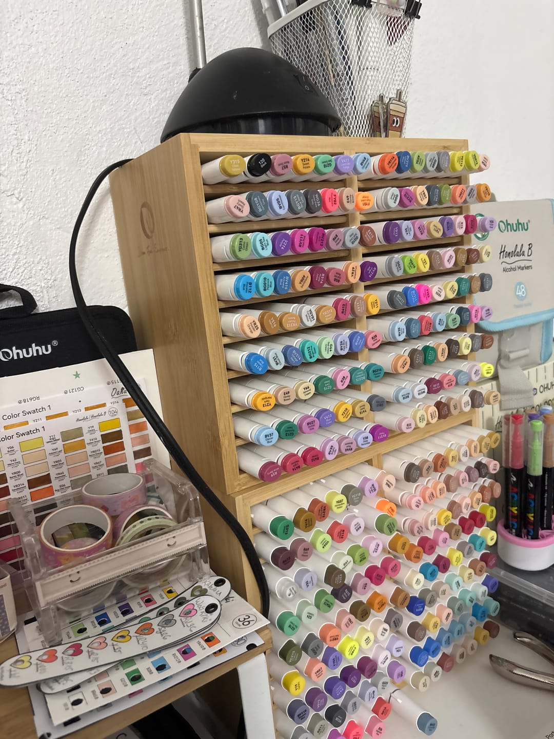 Customer photo review of Ohuhu Bamboo Marker Organizer
