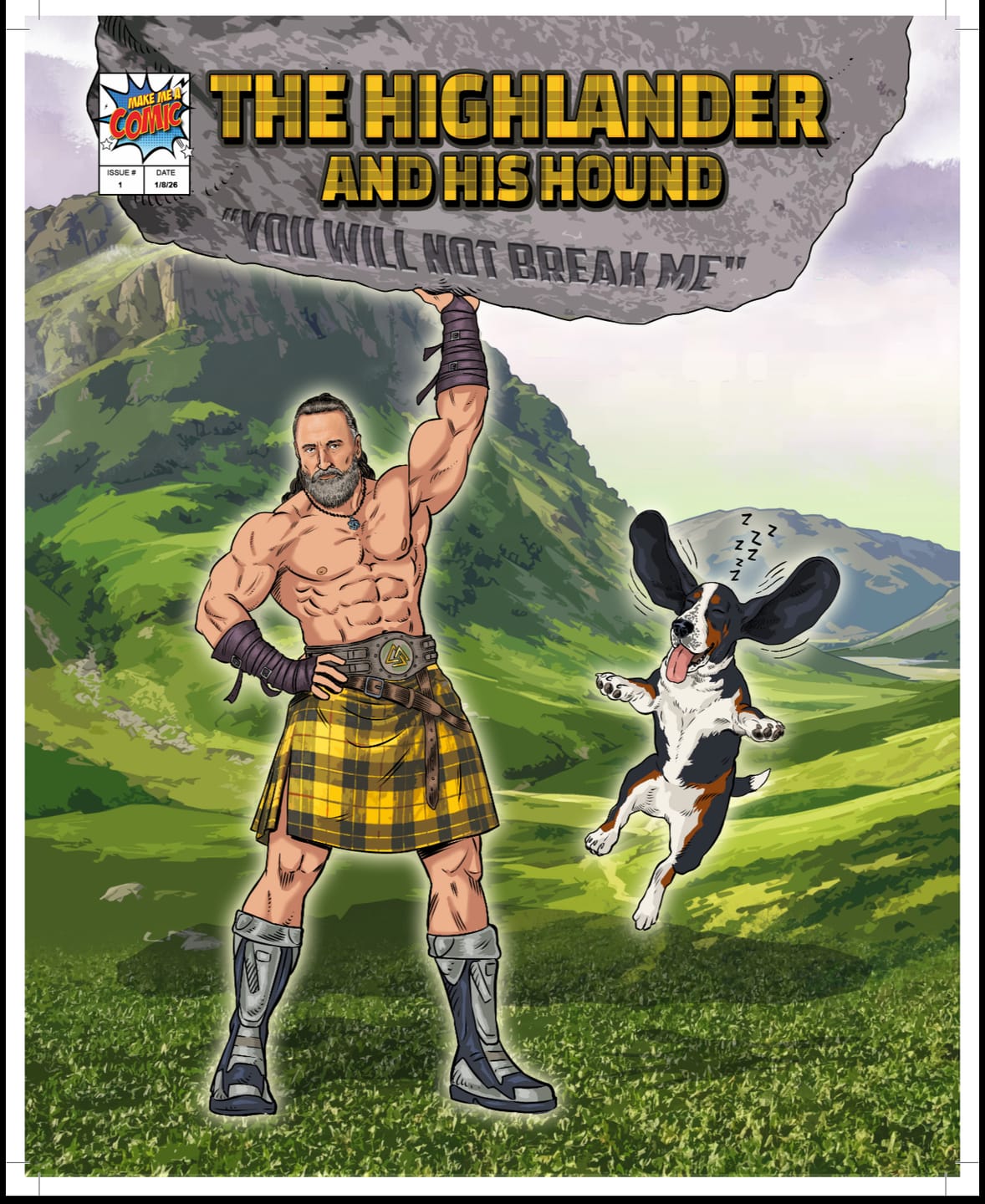 Customer photo review of Turn someone you love into a comic character on their very own custom comic book cover