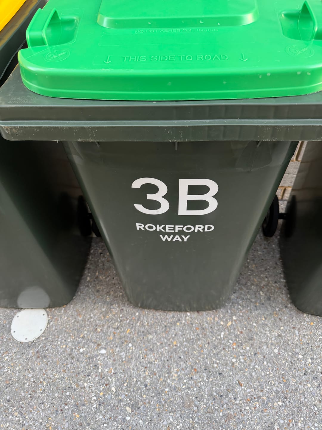 Customer photo review of Wheelie Bin Street Name & Number Sticker