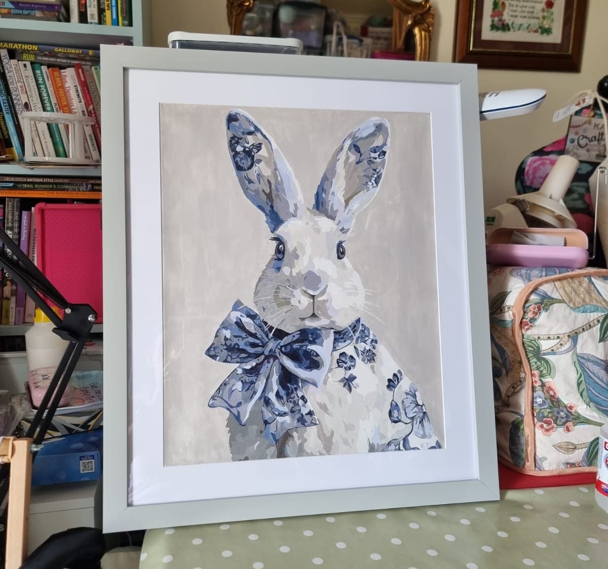 Customer photo review of Delft Blue Bunny | Paint by Number