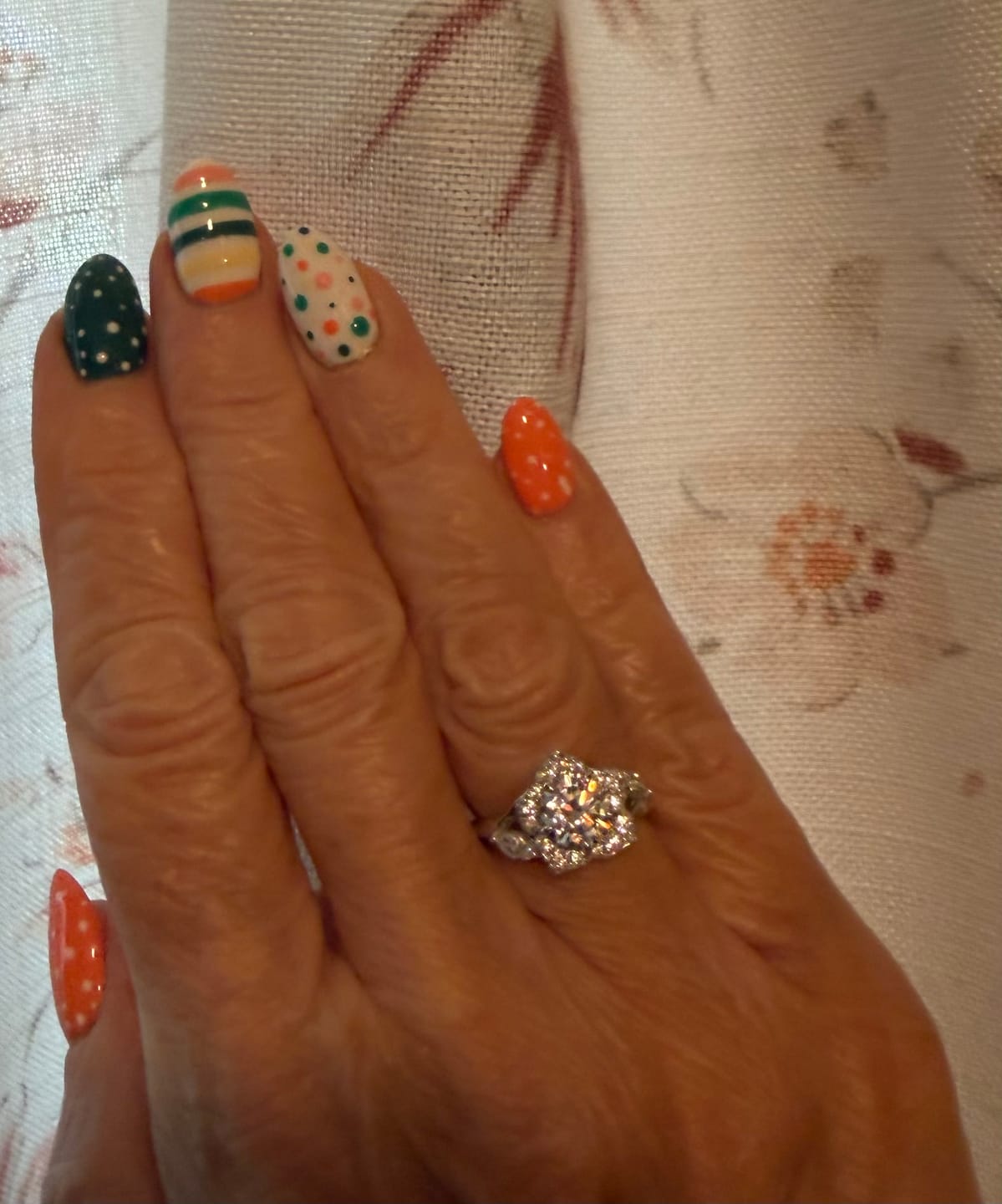 Customer photo review of Flower Halo CZ Ring in Sterling Silver