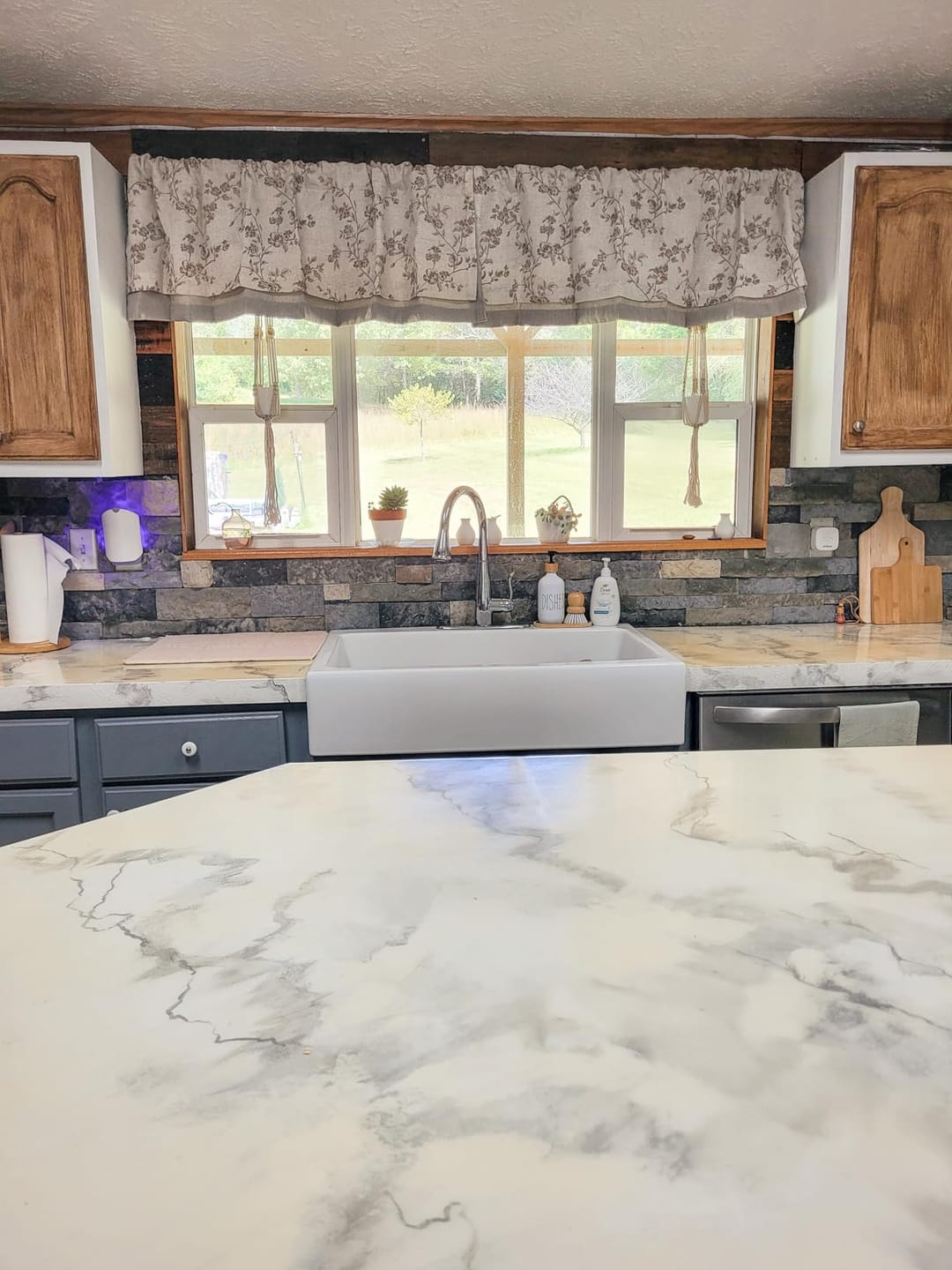 Customer photo review of Botanical Butterfly Print Linen Valance
