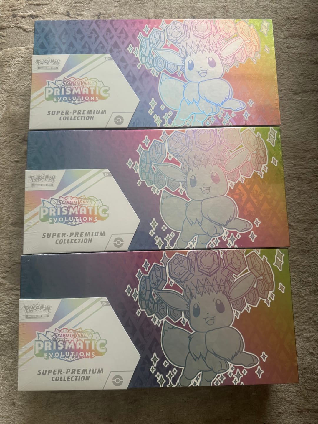 Customer photo review of Prismatic Evolutions Super-Premium Collection - SV: Prismatic Evolutions