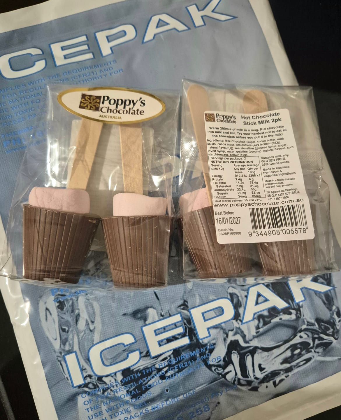 Customer photo review of Hot chocolate stick Milk Chocolate Twin Pack