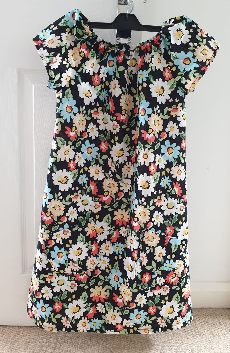 Customer photo review of Blue, Orange and White Floral Cotton Poplin Fabric