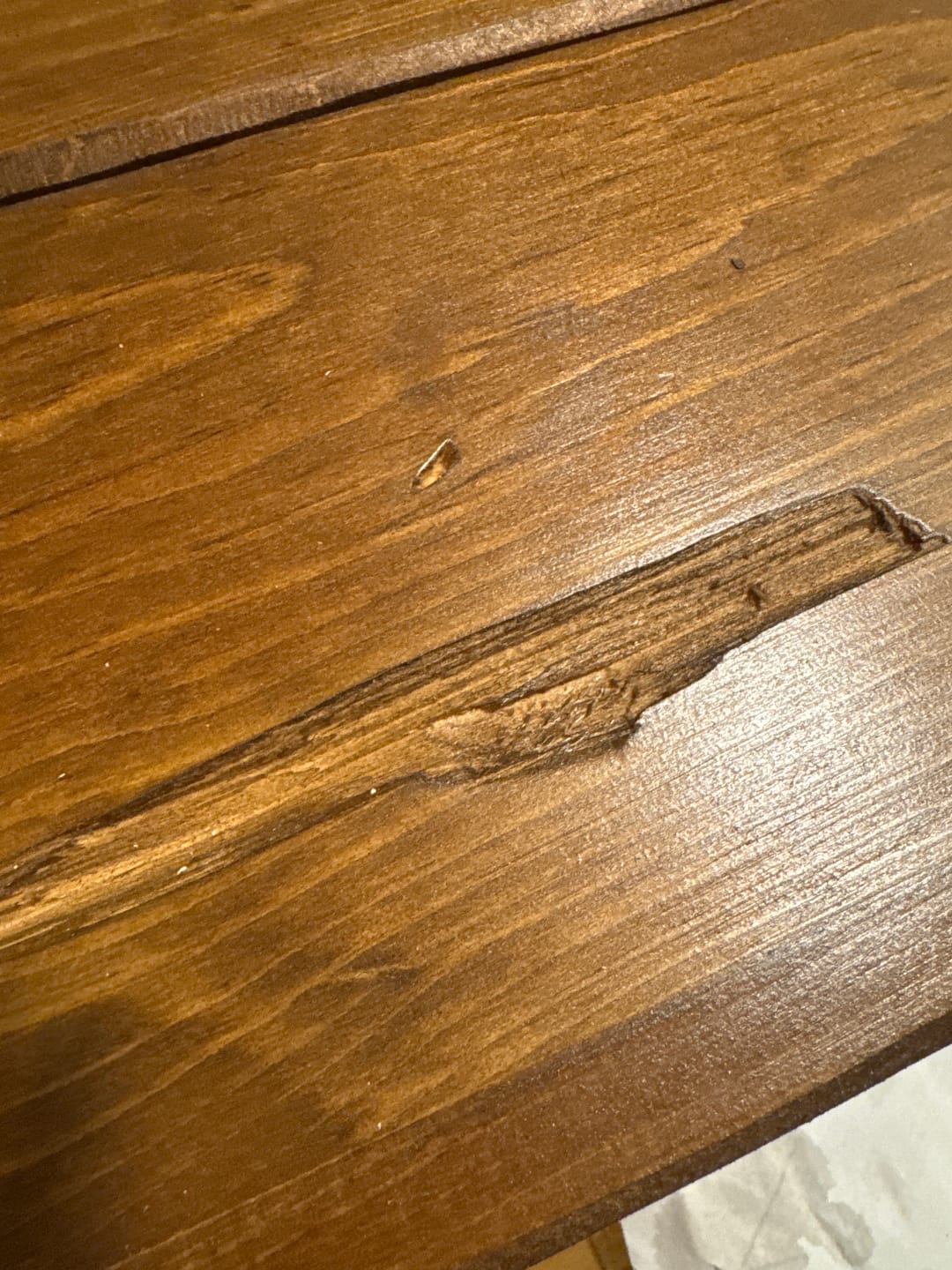 Customer photo review of Distressed 3" Thick Pine Floating Shelves