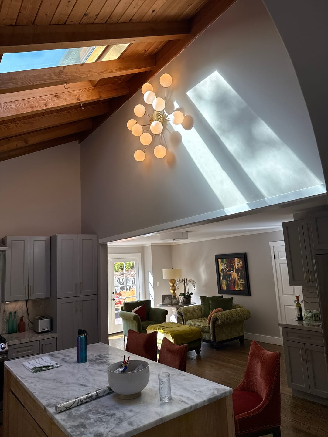 Customer photo review of Blossom 12-Light Opal Glass Bubble Semi Flush Chandelier