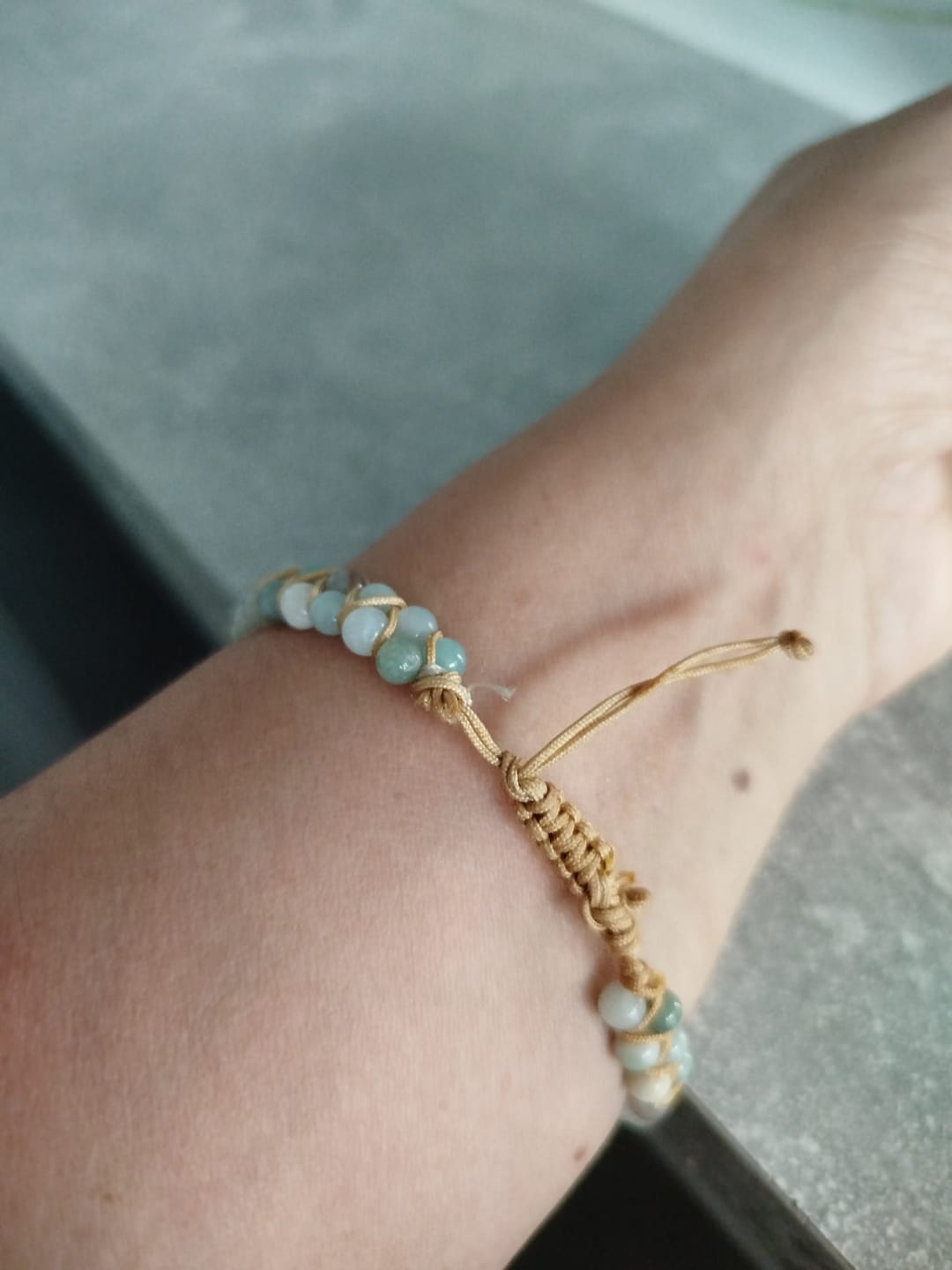 Customer photo review of HERZ Amazonit Armband