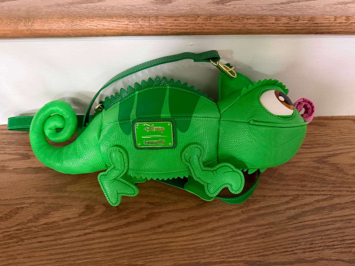 Customer photo review of Loungefly Disney Tangled Pascal Figural Crossbody Bag