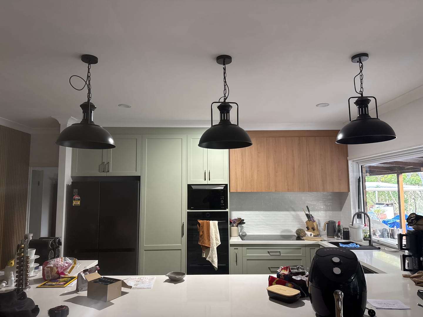 Customer photo review of Modern Industrial Single Dome Pendant Light