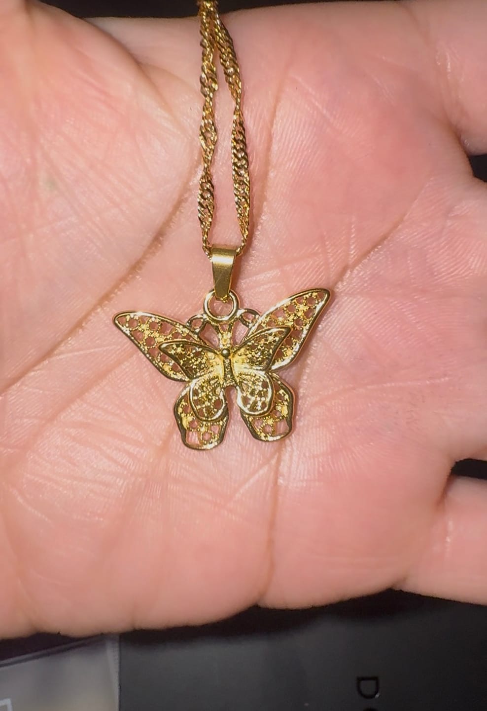 Customer photo review of Butterfly Pendant Necklace