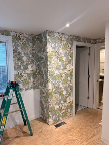 Customer photo review of Thibaut T75485 HONSHU Robin's Egg Wallpaper