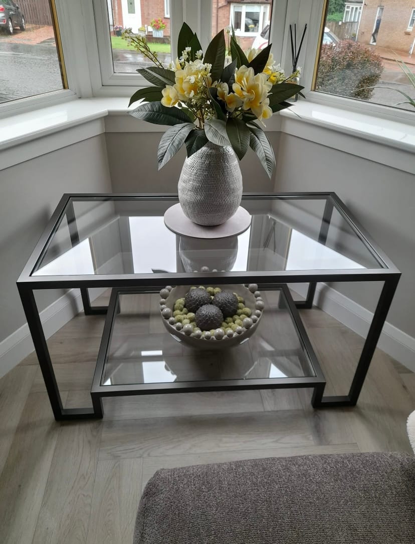 Customer photo review of Hudson Glass Metal Coffee Table - Made To Measure