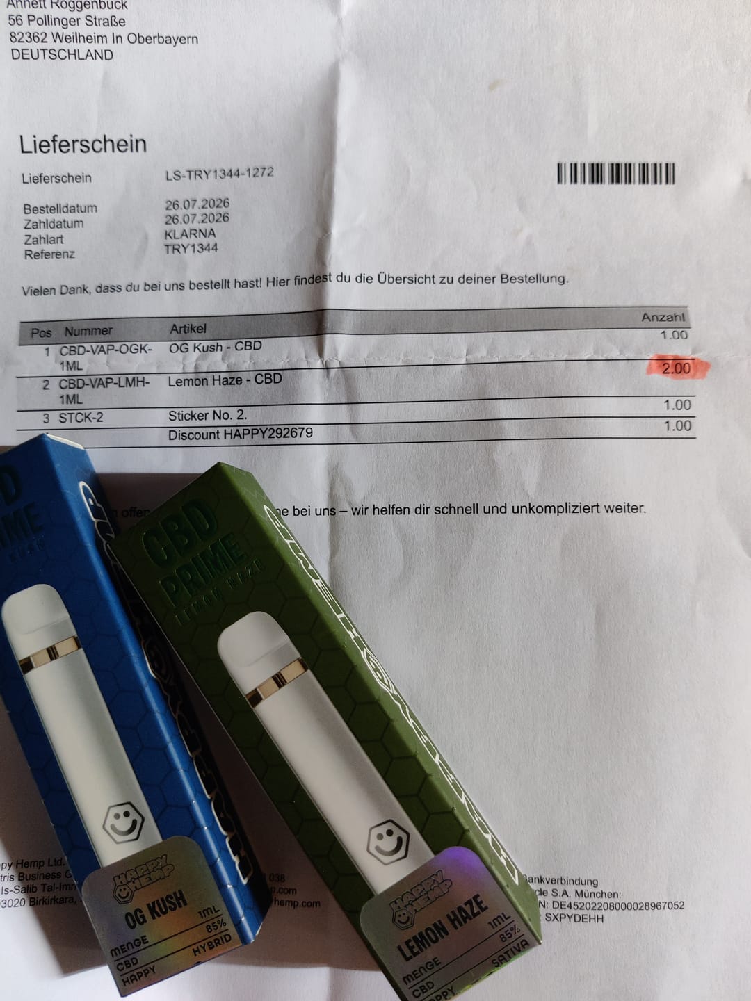 Customer photo review of Lemon Haze - CBD