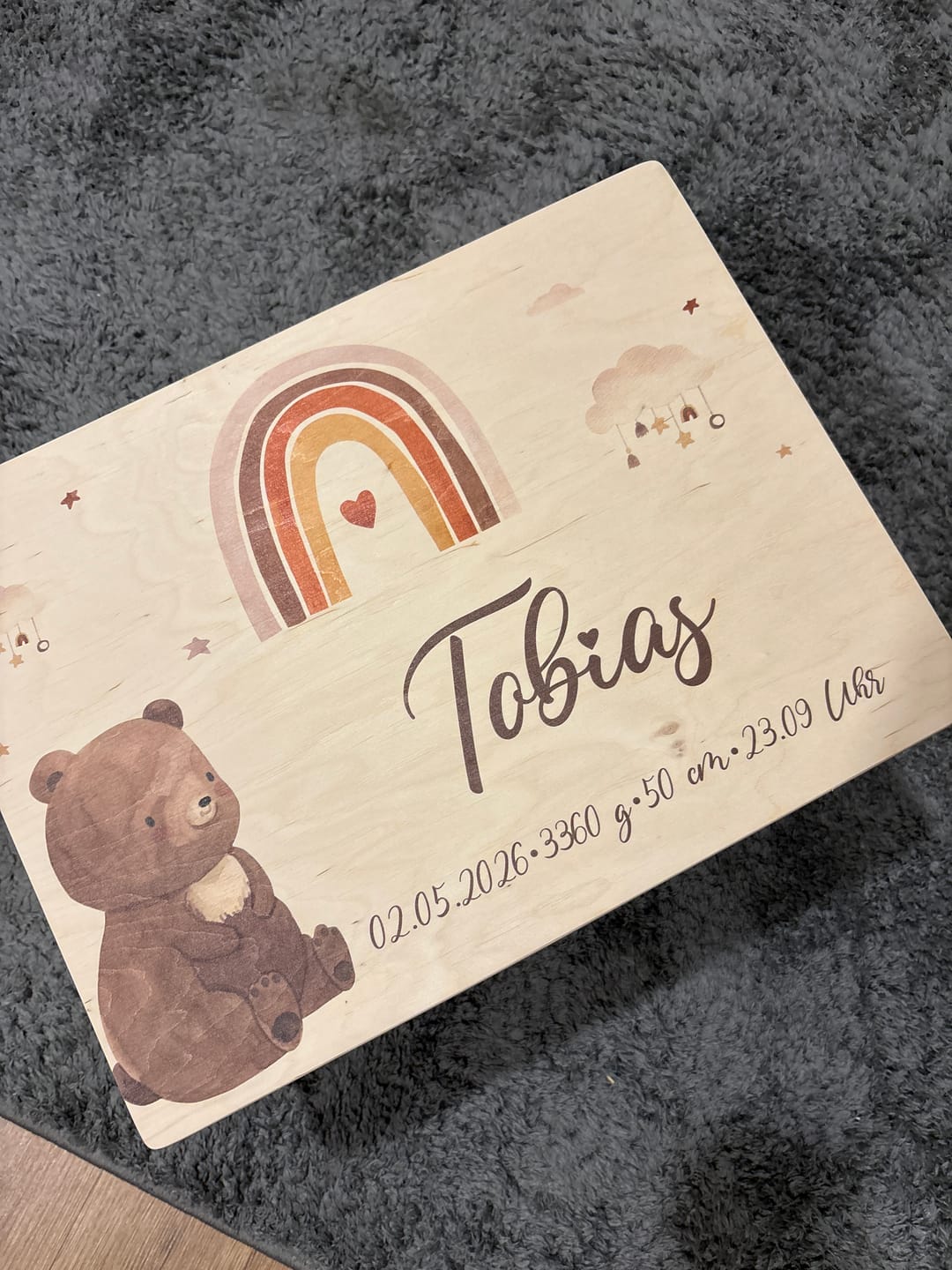 Customer photo review of Erinnerungsbox Baby - Boho Bär