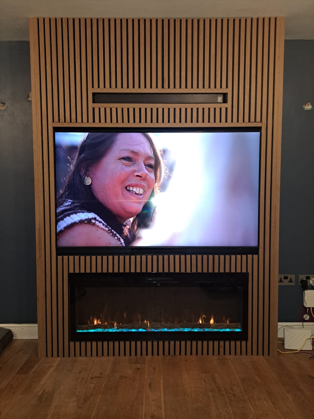 Customer photo review of Natural Oak Acoustic Wall Panel