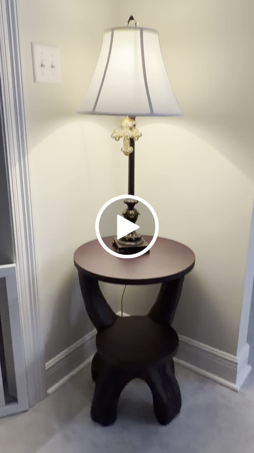 Customer video review of Solid Wood End Table with Round Top, Two-Tier Shelves and Sculptural Base