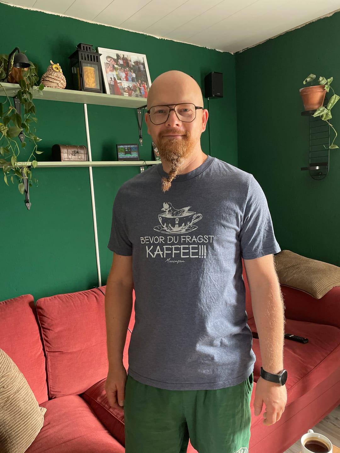 Customer photo review of Bevor du fragst Kaffee · Herren Premium Bio T-Shirt