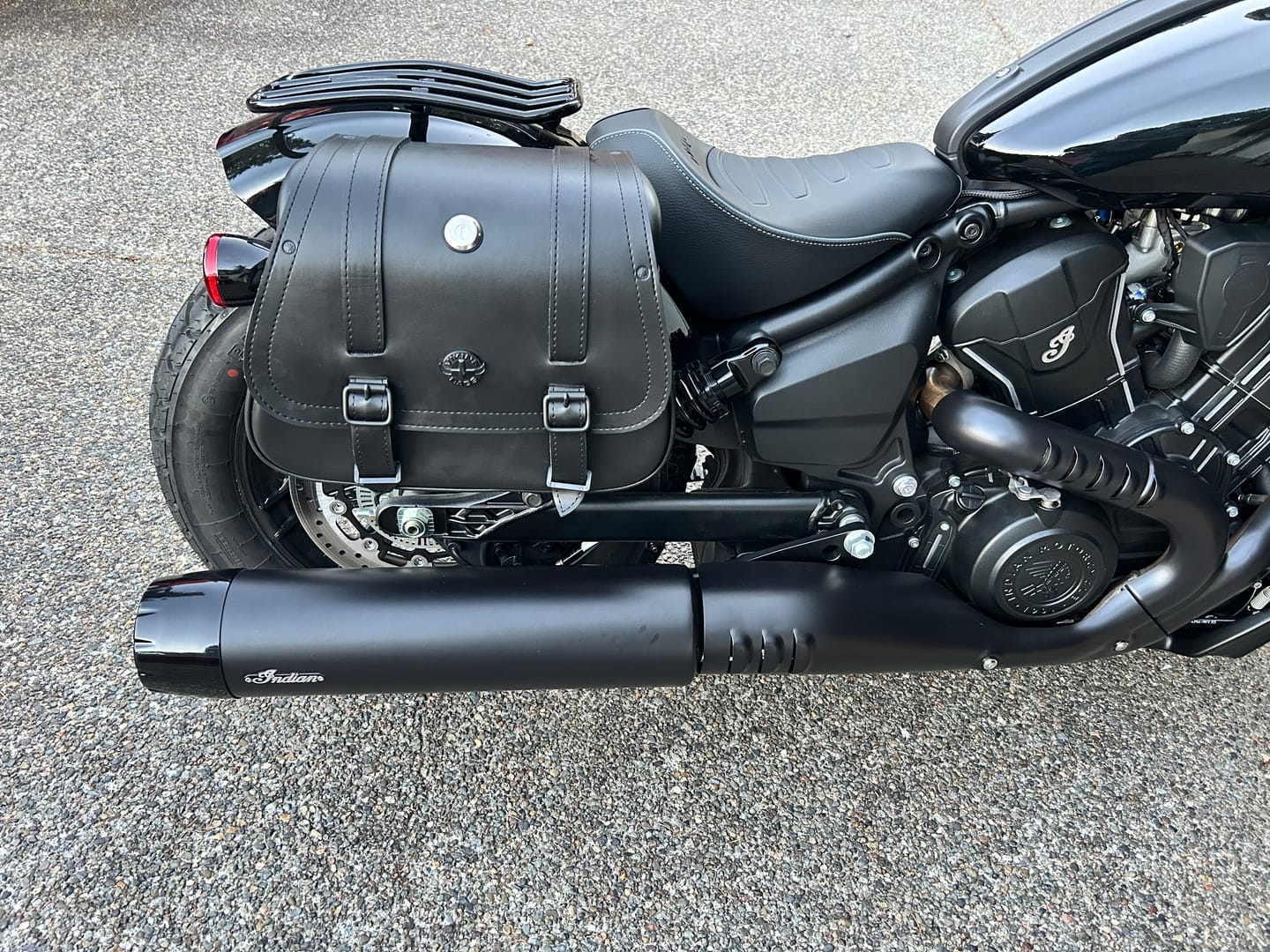 Customer photo review of 25L - SpiritBlade Medium 2025+ Indian Scout Bobber Leather Motorcycle Saddlebags