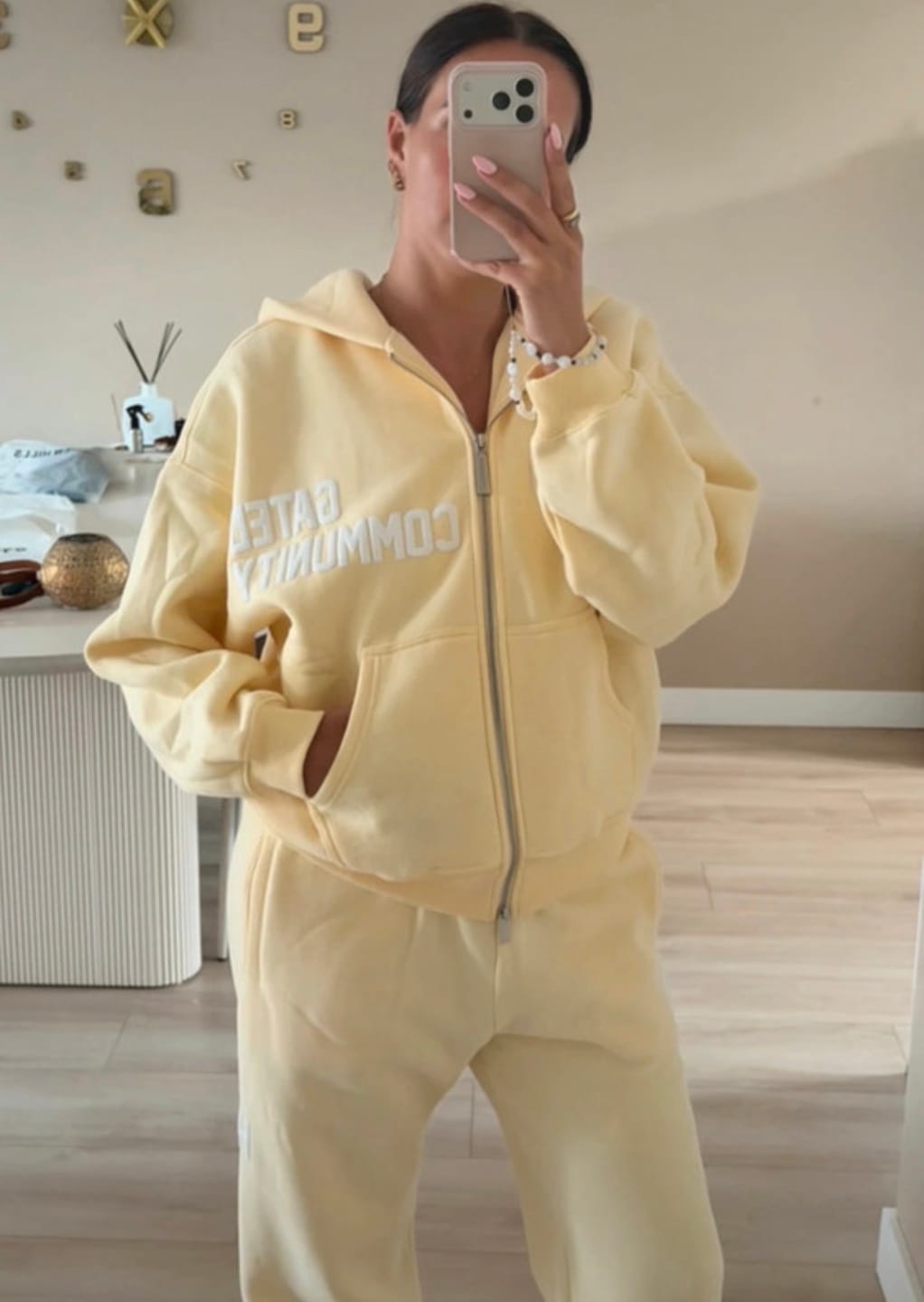Customer photo review of GATED COMMUNITY ZIP HOODIE BUTTER YELLOW