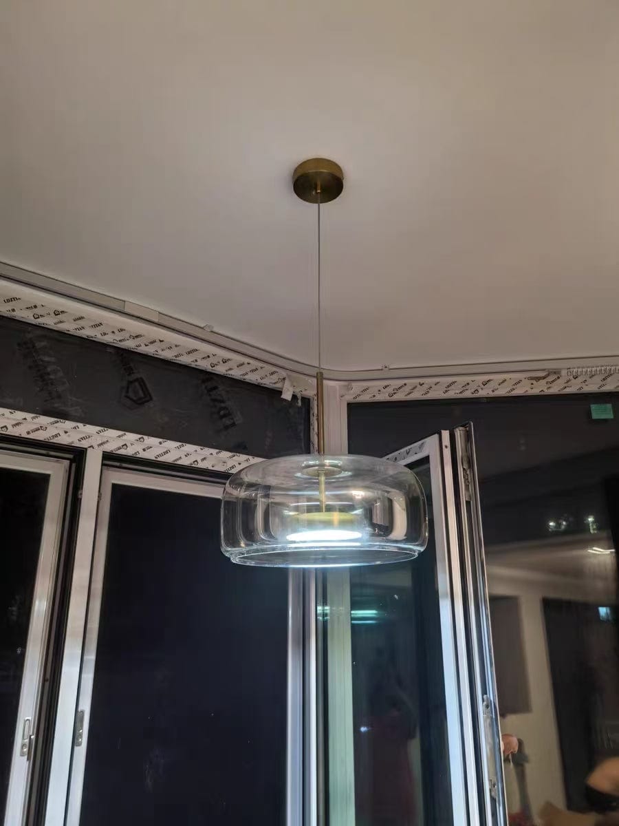Customer photo review of Nordic Designer Amber Glass LED Pendant light for Kitchen, Dimmable