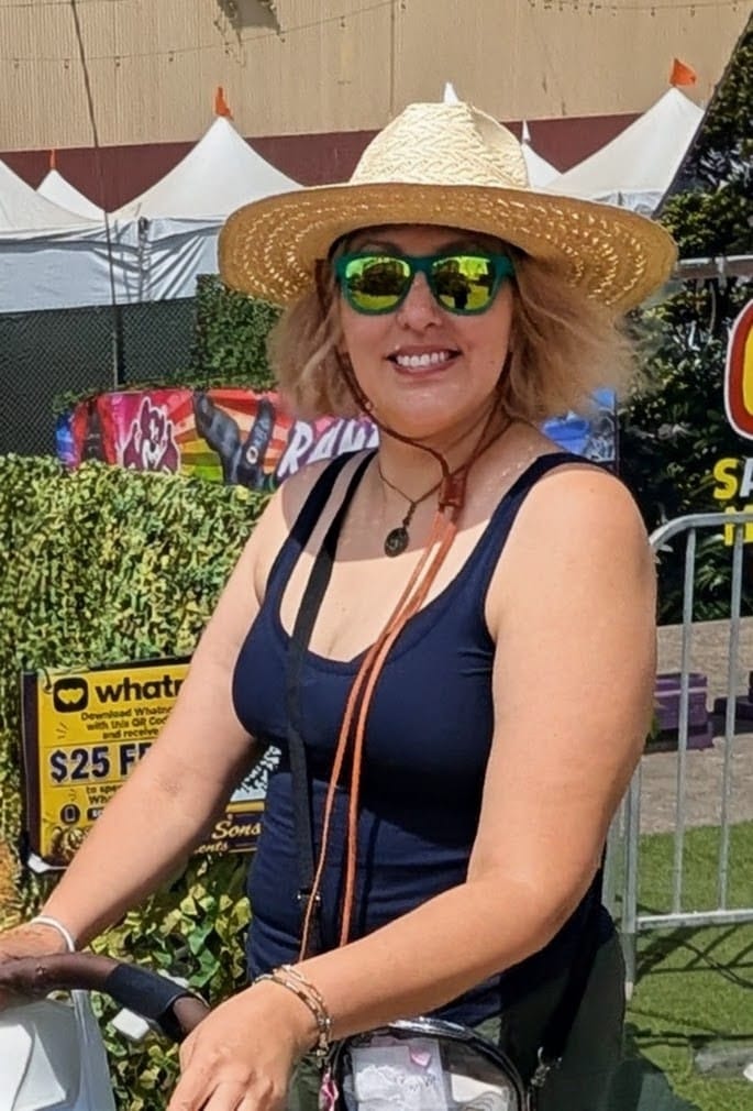 Raquel G. wearing the Braided Ranchera Straw Hat