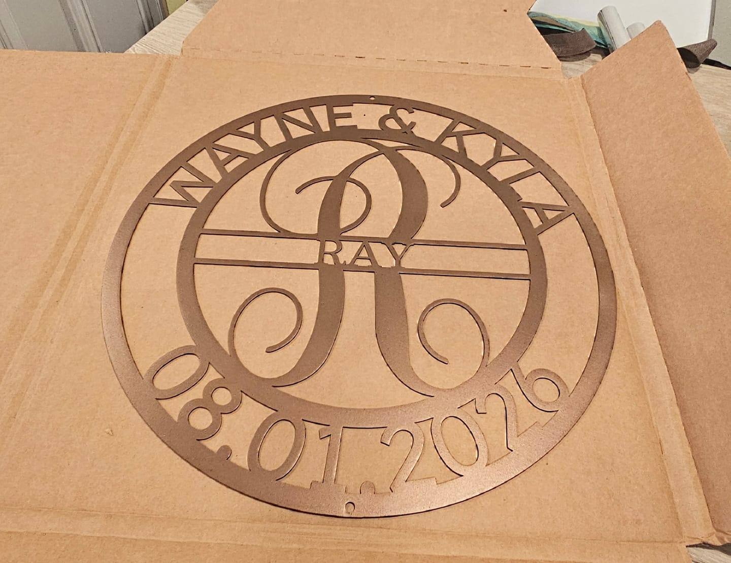 Customer photo review of Elaborate Name - Steel Sign