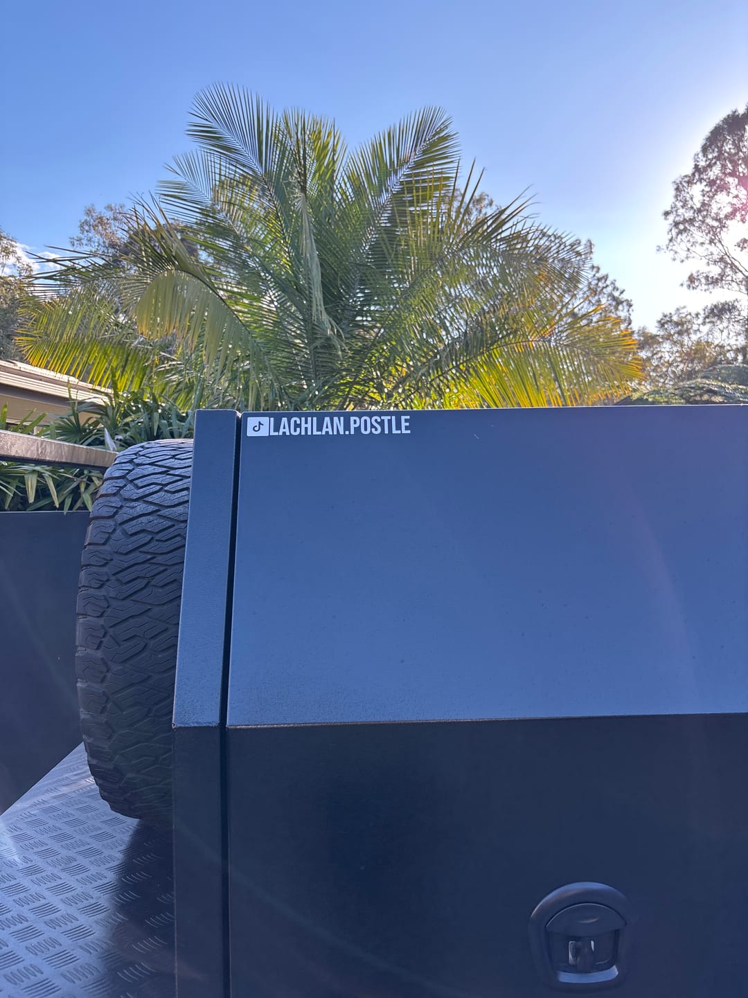 Customer photo review of Custom Social Media Handle Sticker