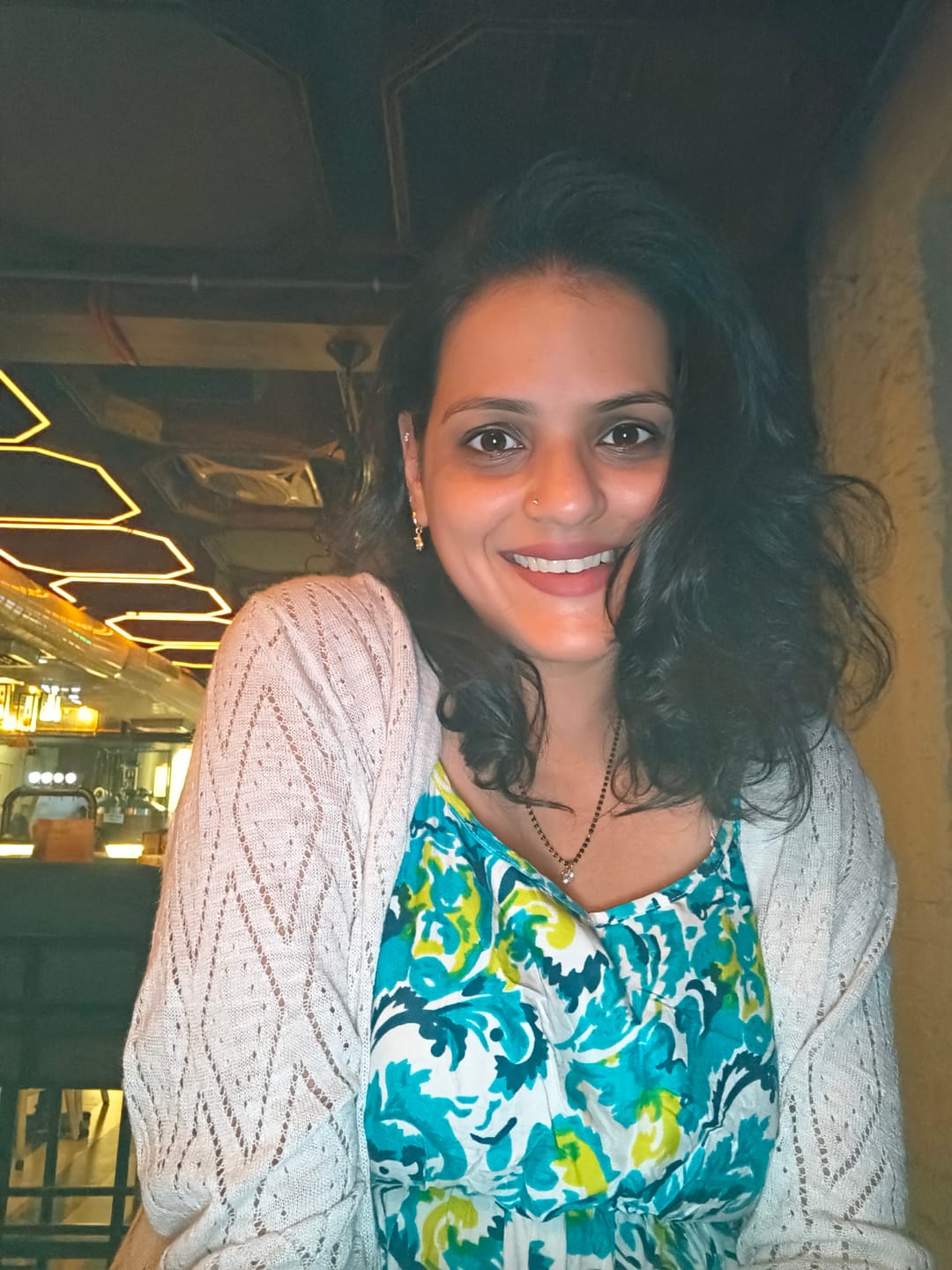 Customer photo review of Dazzling Solitaire Pendant by Arushaa