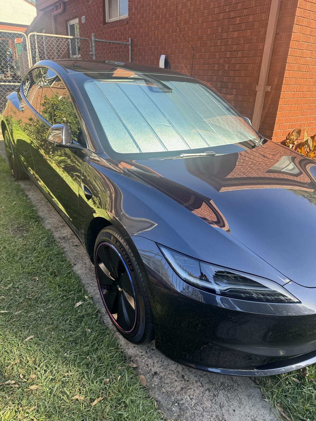 Customer photo review of Sharkskin Sunshade for Tesla Model 3 (2024–On)